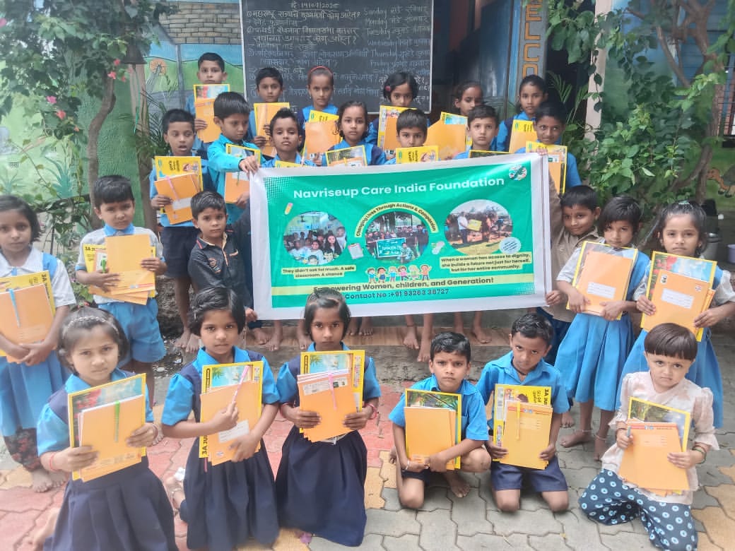 Children in Latur Celebrating New Supplies